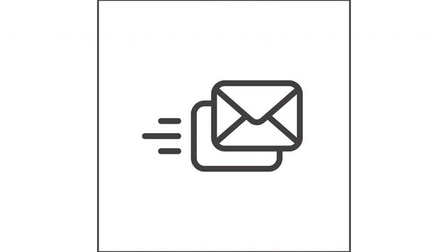 Animated depiction of an email being sent in a burst of digital energy