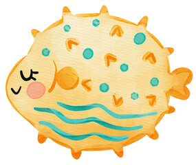 Hand drawn watercolor summer clipart 