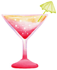 Hand drawn watercolor summer clipart 