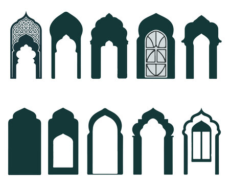 Islamic door vector collection