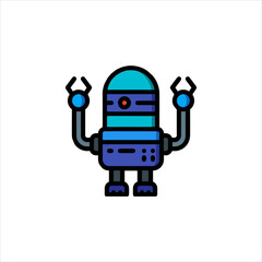 blue screen robot toy