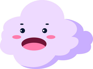 Surprised Cloud Cartoon Character Illustration