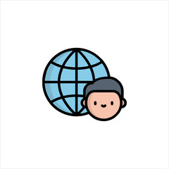man with globe