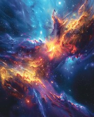 Fototapeta premium Beautiful space dust explosion high resolution picture
