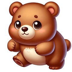 Fototapeta premium Illustration of a cute Bear cartoon isolated on a transparent background