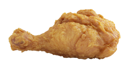 Delicious Crispy Fried Chicken Drumstick Isolated On Transparent Background