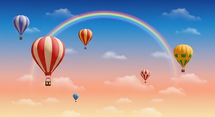 Fototapeta premium Rainbow's Embrace AI Generated
