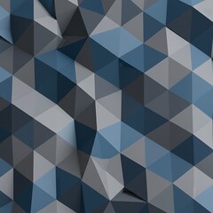 Obraz premium Facet Symphony in Blue and Grey AI Generated