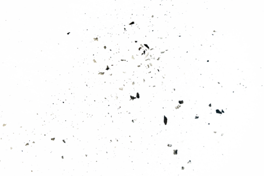 ash particle isolated on transparent background