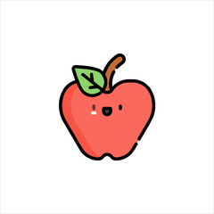 red apple vector illustration
