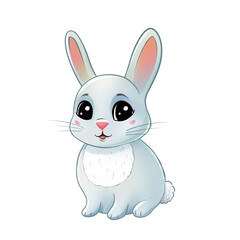 Cute bunny character animal digital illustration