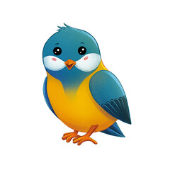 Cute bird character animal digital illustration
