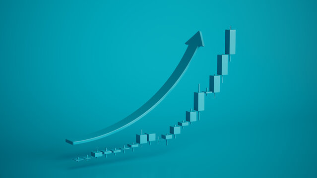Modern Financial Growth Chart with Rising Arrow - Minimalist Teal Infographic