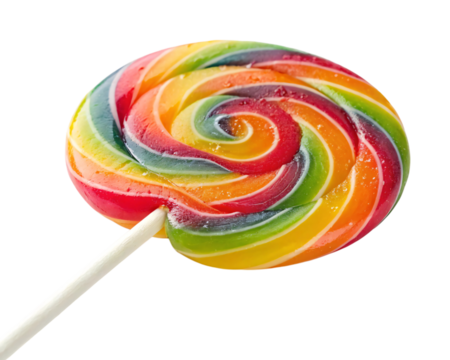 Candy swirl lollipop isolated on transparent background