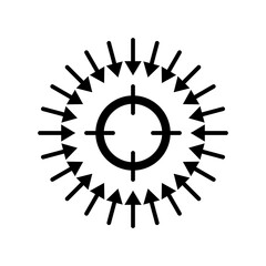 Target, Arrow, Focus Icon. Target, Arrow, Focus symbol for web design and mobile app. Target, Arrow, Focus line logo. Vector illustration.