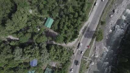 Manali, Hill Station, Aerial Video in Manali Hills, Himachal Pradesh, india, Akhand Bharat.