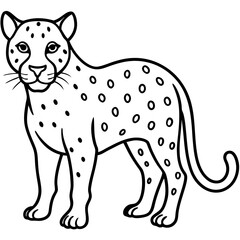 Graceful Jaguar Outline in Vector