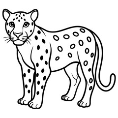 Graceful Jaguar Outline in Vector