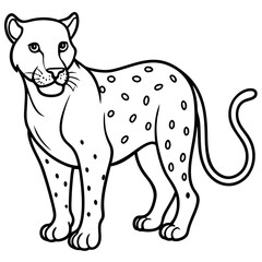 Graceful Jaguar Outline in Vector