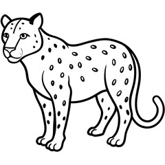Graceful Jaguar Outline in Vector