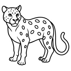 Graceful Jaguar Outline in Vector