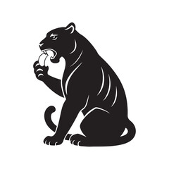 Tiger Grooming Paw Silhouette