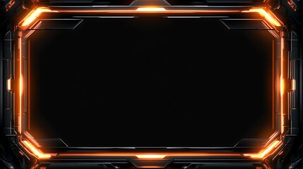 Obraz premium Orange Glowing Tech Frame.