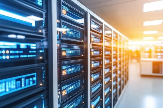 Server racks in a modern data center