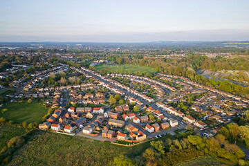 High angle view, a corner of old town in Swindon, England, UK