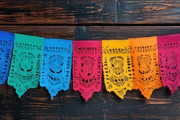 high definition visual of cinco de mayo paper flag banner for mexico holiday