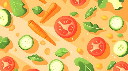 Fresh Veggie Salad Pattern.
