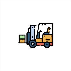 forklift truck isolated