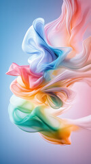 Fototapeta premium Colorful swirling fabric abstract in soft pastel shades
