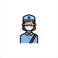 set of funny cartoon policeman
