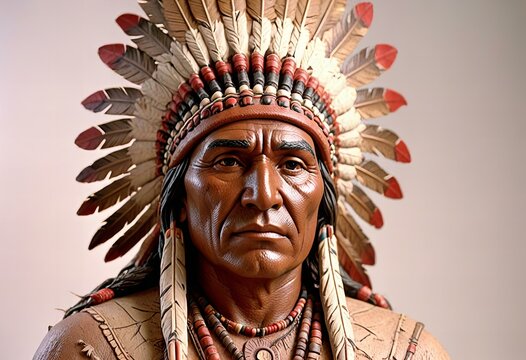 Native American chief statue.
