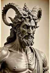 Ifrit statue on white background