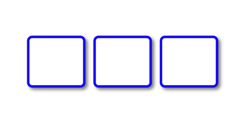 Set of vector origami banners with shadow. Square shape of paper banner. Square 4 sided geometric shape line art vector icon for apps and websites. Round Squares.