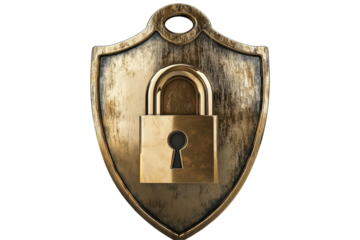 Security shield with padlock shows commitment to privacy defense and secure digital infrastructure