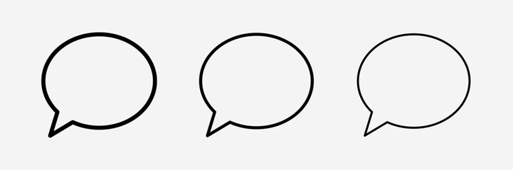 Comment Bubble icon for apps and websites bold, light, thin stroke.