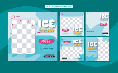 social media post template ice cream