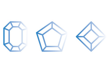 Diamond icon vector isolated on white background. Diamond vector icon. Gemstone symbol