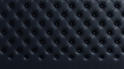 A close-up image of a black leather couch with a diamond pattern.