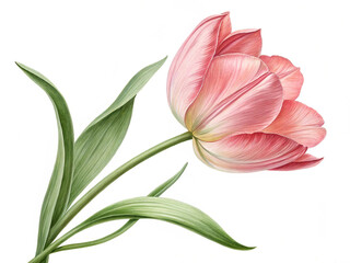 Fototapeta premium Tulip flower isolated on transparent background