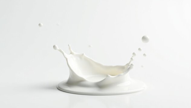 Single drop of milk splashing, white backdrop , white, single, dairy