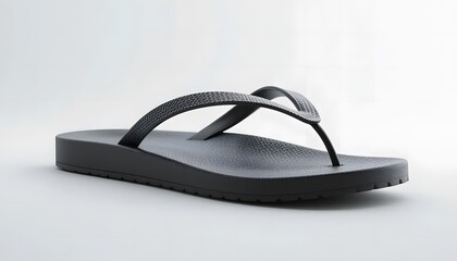 Black Flip Flop Sandal Isolated on White Background