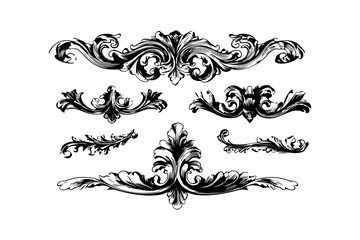 Elegant swirls and ornate details create classic vintage design for decor