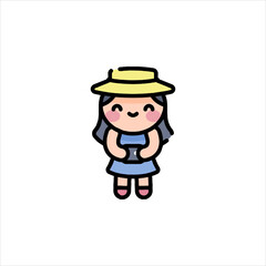 set of funny cartoon farmer