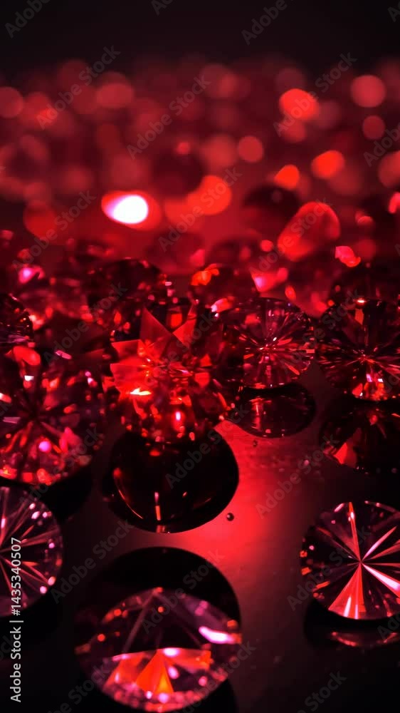 Aufkleber A close up of a bunch of red diamonds. The diamonds are all different sizes and are arranged in a pattern