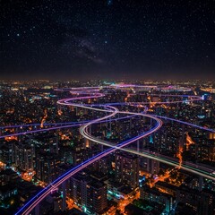 night view of the city