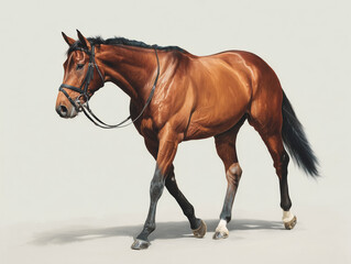 Obraz premium Elegant Brown Horse Standing Gracefully in a Studio Setting